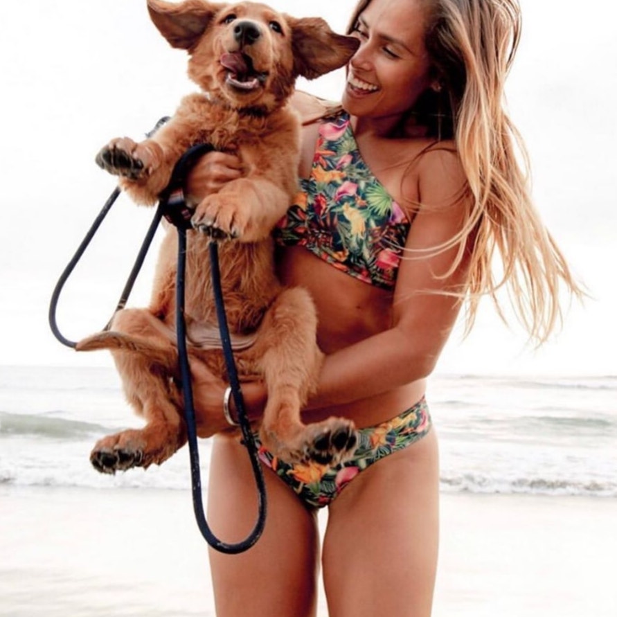 New Anthropologie Indigo Swim Cheeky Pink Green Swimsuit $198 Bikini Set Top S M